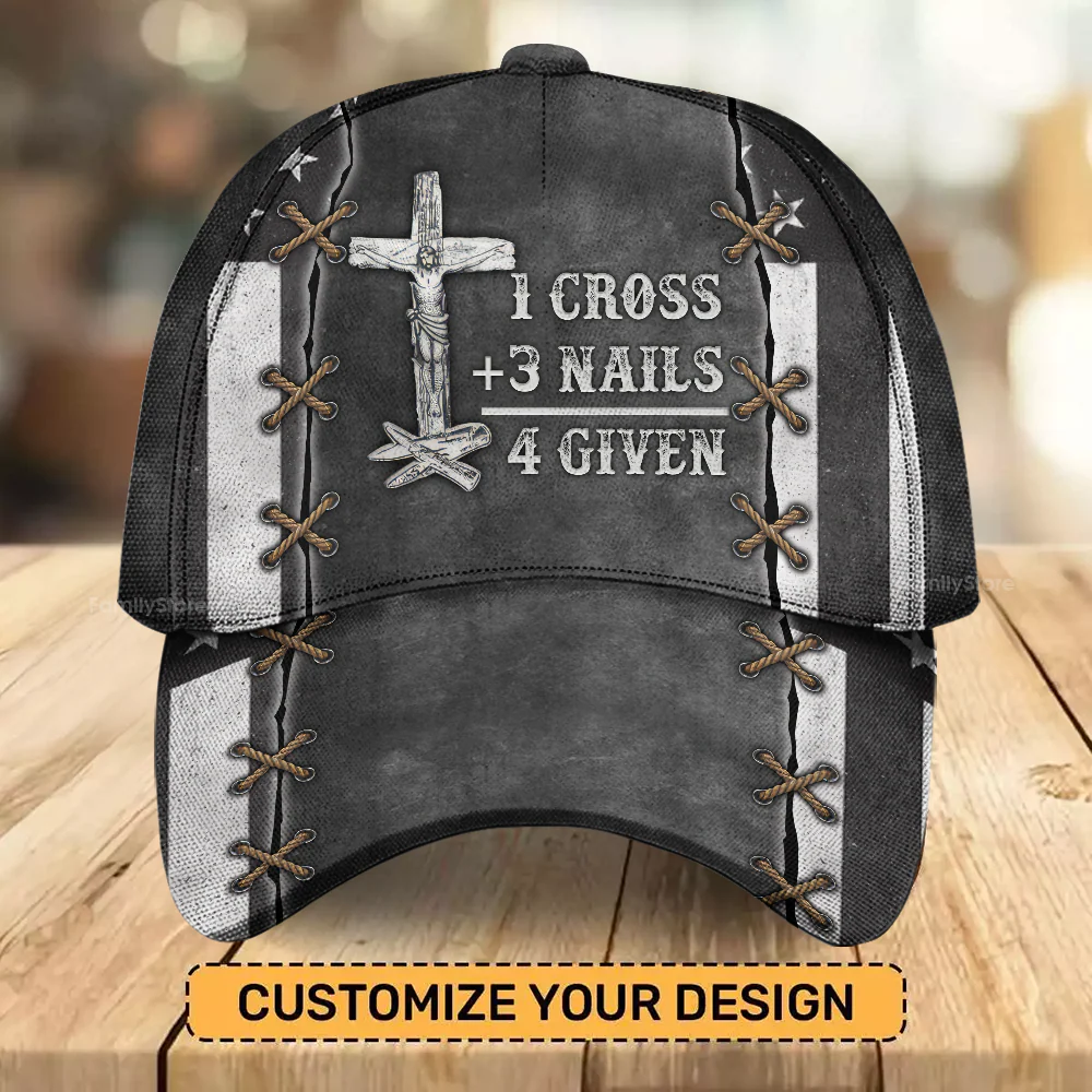1 Cross 3 Nails 4 Given  - Personalized Classic Cap - Gift for Men, Dad, Grandpa, Husband, Father's Day Gift | NA94 - Image 3