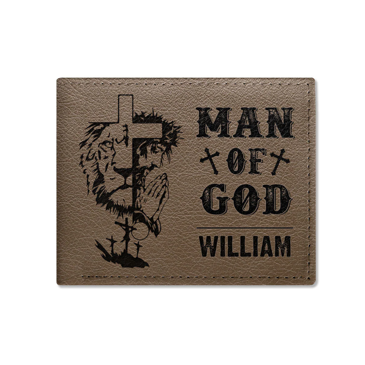 1 Cross 3 Nails 4 Given - Personalized Folded Wallet For Men - Image 2