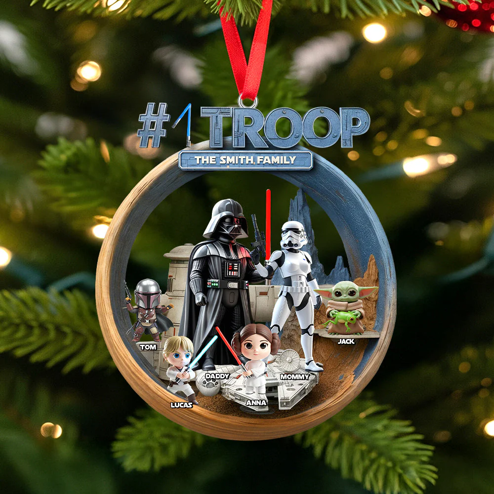 #1 Troop Stwa Family - Personalized Acrylic Ornament - Christmas Gift HH01 - Image 3