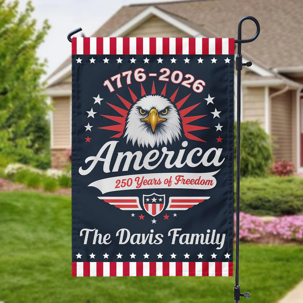1776-2026 America 250 Years Of Freedom - Personalized Flag - Patriotic Gift For Family HN02 - Image 3