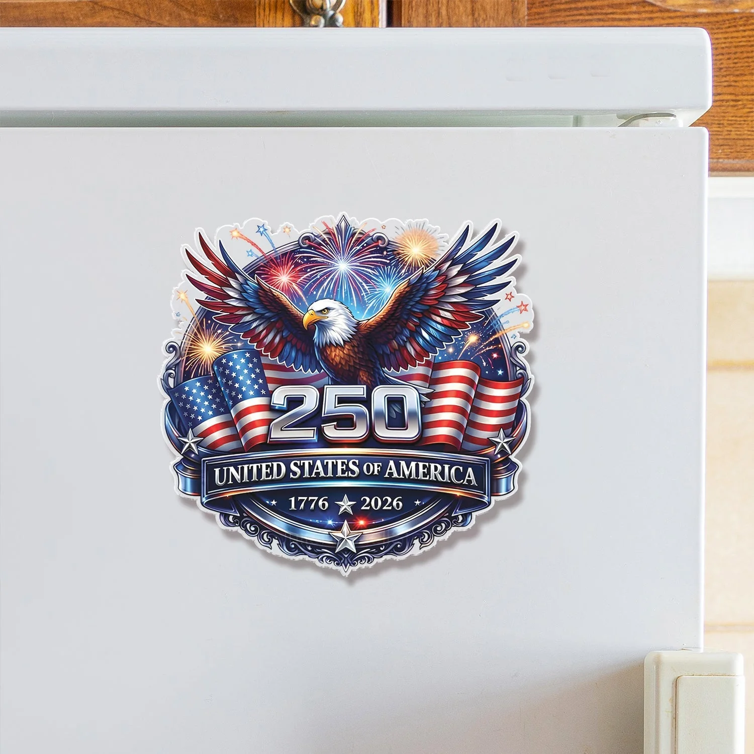 250 United States Of America - Shape Acrylic Fridge Magnet - Patriotic Gift For Family | HN02 - Image 4