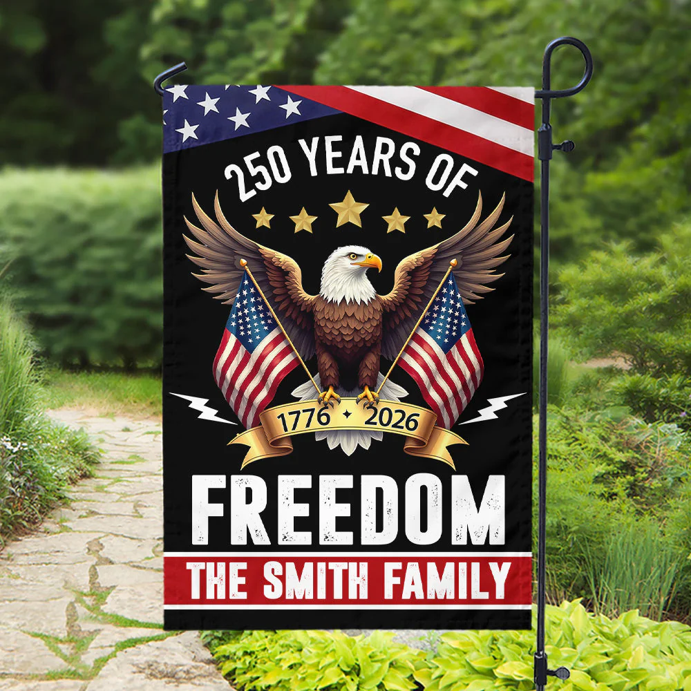 250 Years America Freedom With Eagles - Personalized Flag - Patriotic Gift For Family HN02 - Image 2
