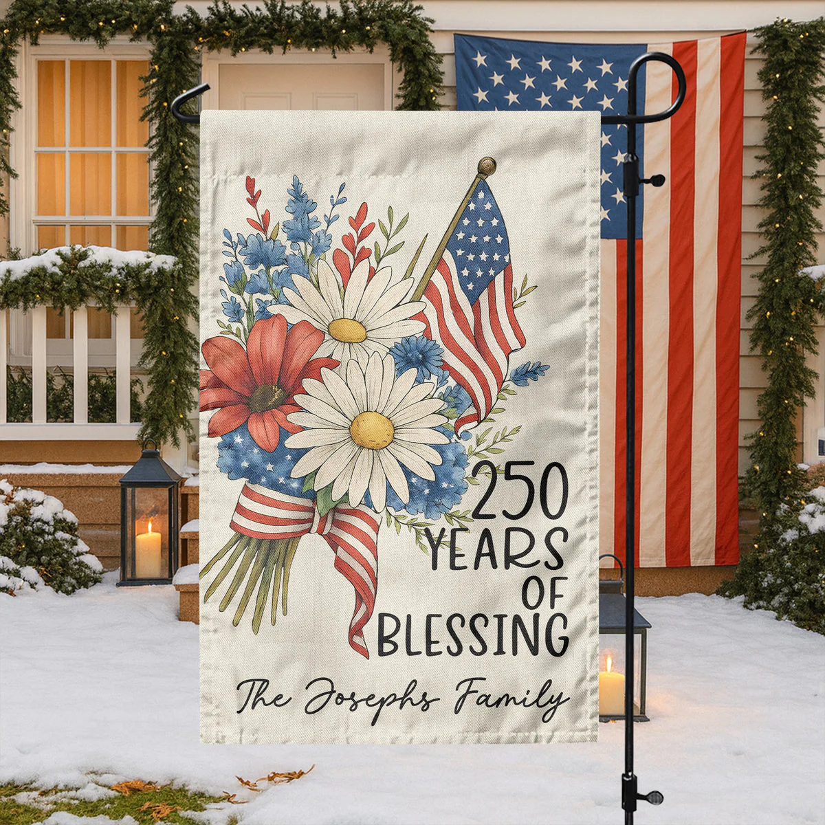 250 Years Of Blessing America - Personalized Flag - Patriotic Gift For Family HN02 - Image 2