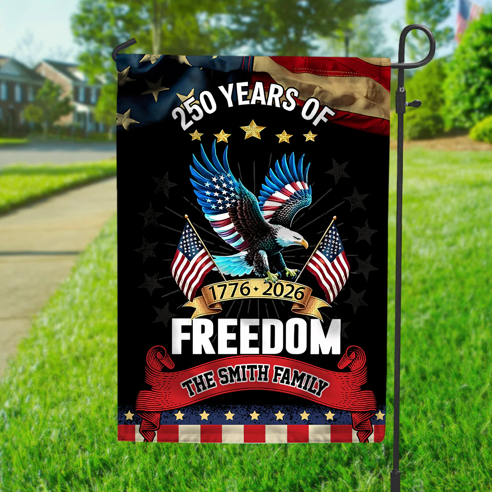250 Years Of Freedom 1776-2026 Eagle - Personalized Flag - Patriotic Gift For Family HN02 - Image 2