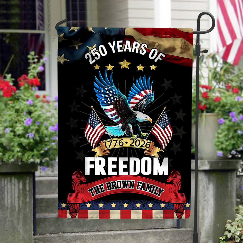 250 Years Of Freedom 1776-2026 Eagle - Personalized Flag - Patriotic Gift For Family HN02 - Image 3