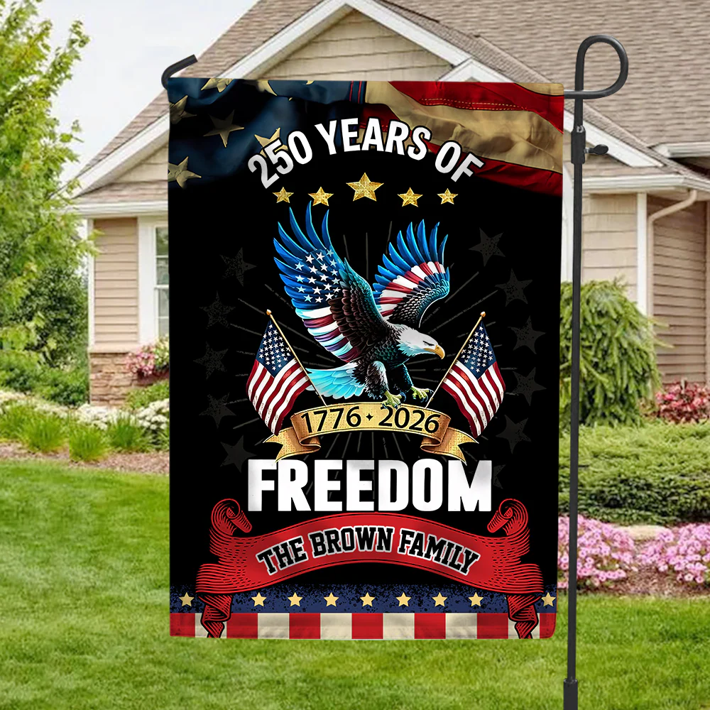 250 Years Of Freedom 1776-2026 Eagle - Personalized Flag - Patriotic Gift For Family HN02 - Image 4