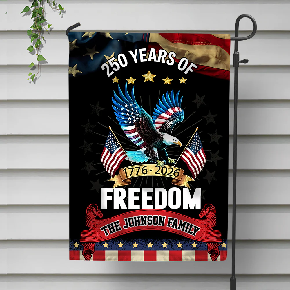 250 Years Of Freedom 1776-2026 Eagle - Personalized Flag - Patriotic Gift For Family HN02 - Image 5