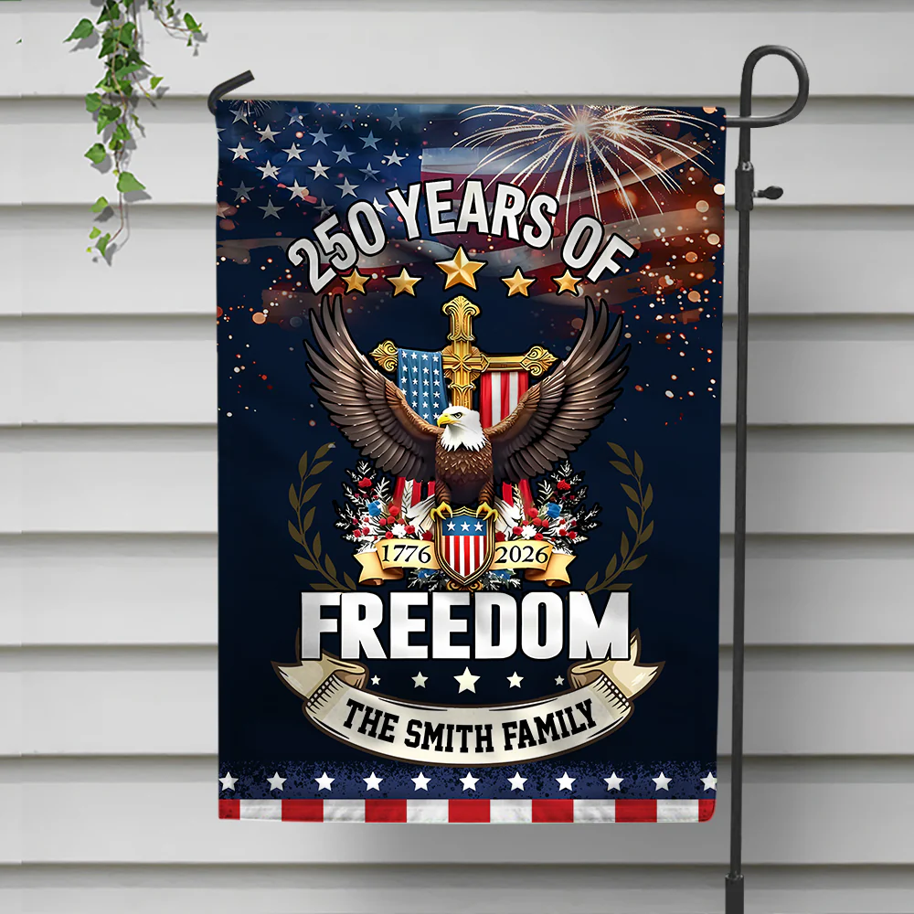 250 Years Of Freedom Anniversary - Personalized Flag - Patriotic Gift For Family HN02 - Image 2