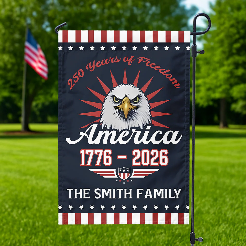 250 Years Of Freem Eagle - Personalized Flag - Patriotic Gift For Family HN02