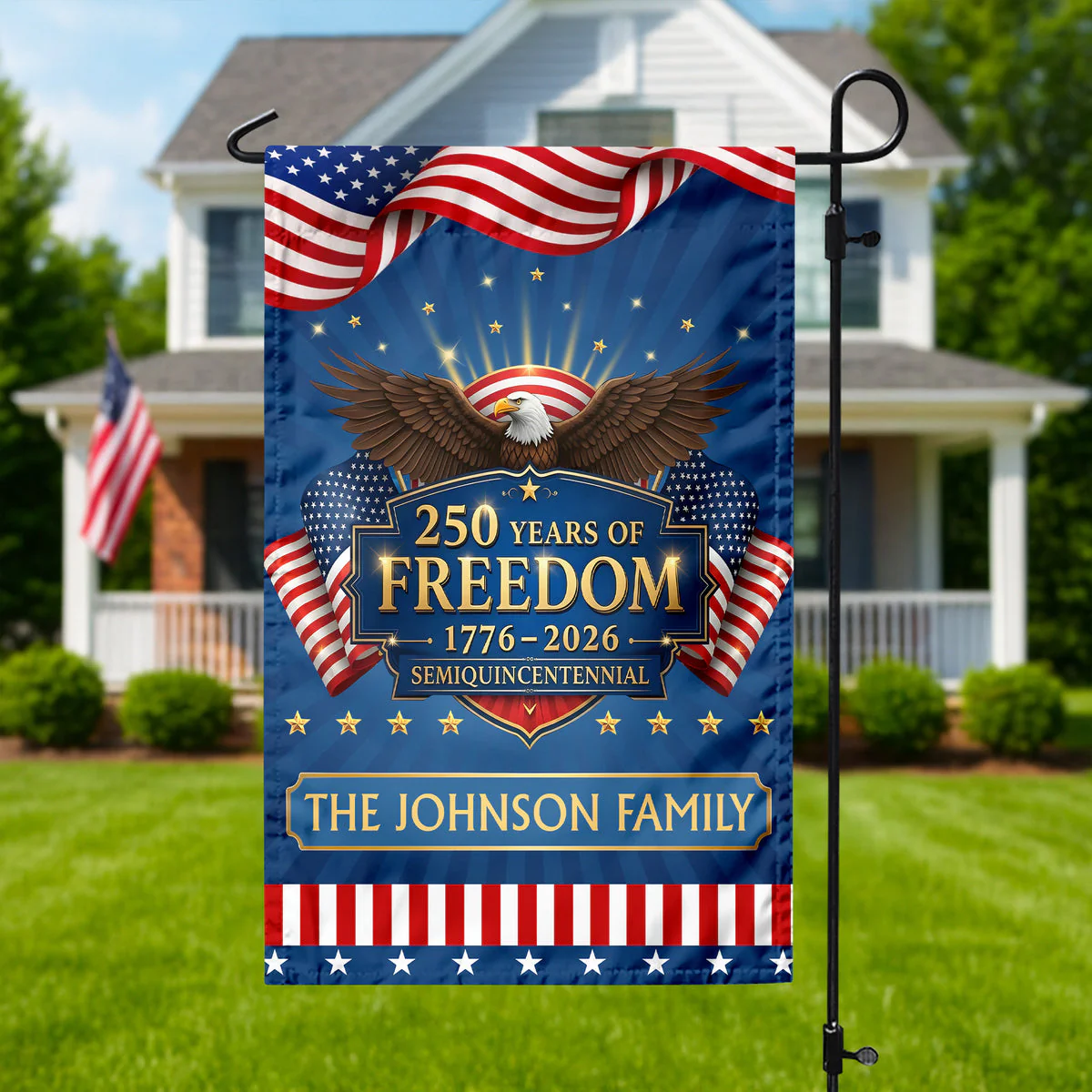 250 Years of the United States 1776–2026 Liberty - Personalized Flag - Patriotic Gift For Family HN02