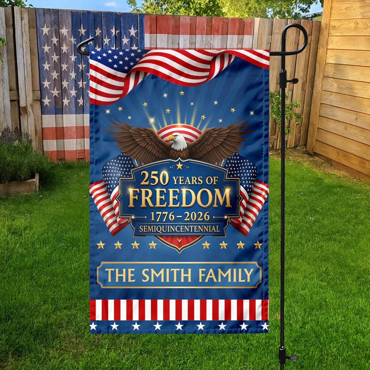 250 Years of the United States 1776–2026 Liberty - Personalized Flag - Patriotic Gift For Family HN02 - Image 3