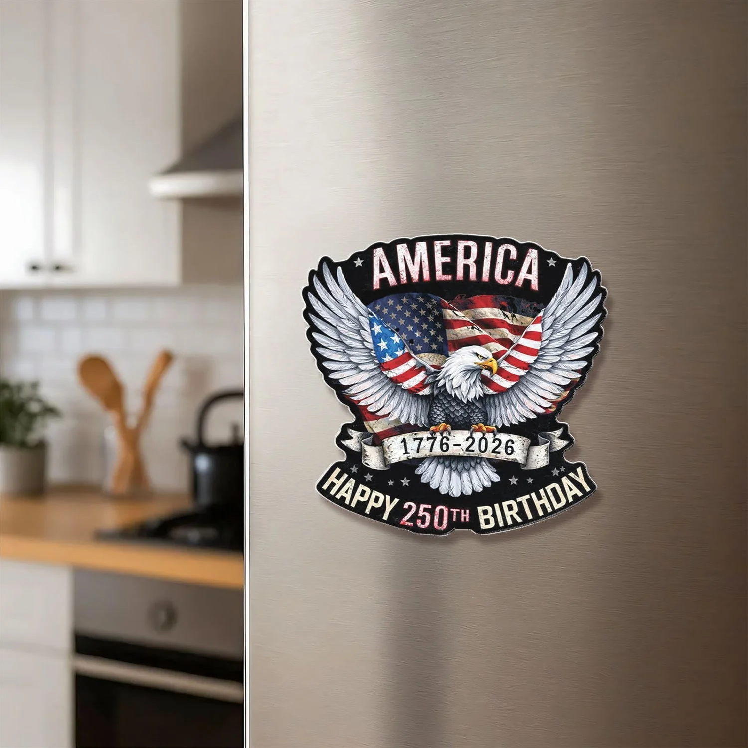 250th America 1776-2026 Anniversary - Personalized Custom Shape Acrylic Fridge Magnet - Patriotic Gift For Family HN02 - Image 3