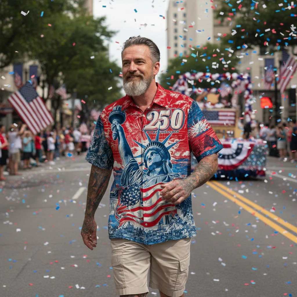 250th Anniversary Liberties Independence Day - Hawaiian Shirt - Gift for Dad, Husband, Grandpa | HN02 - Image 3