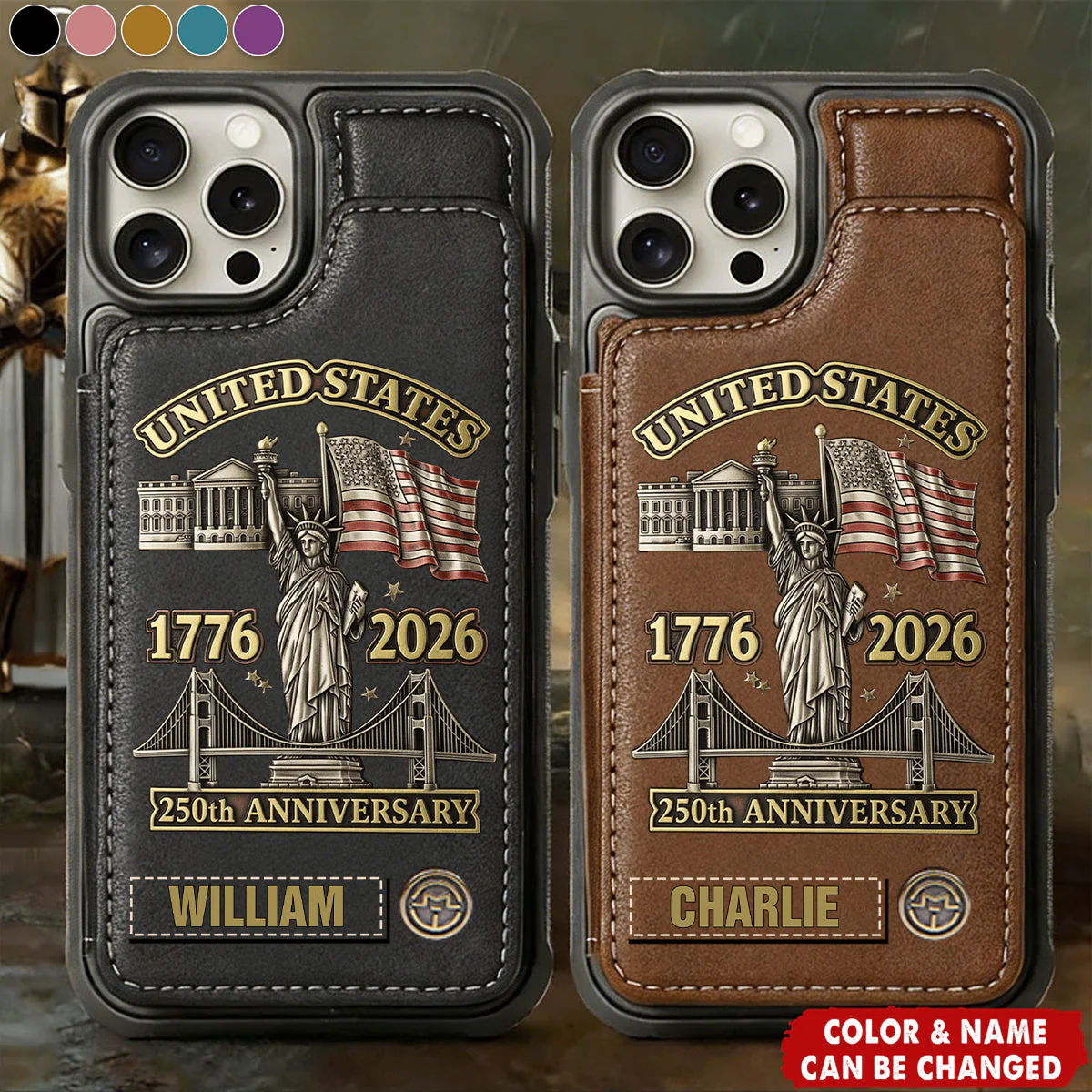 250th Anniversary - Personalized Wallet Phone Case - Image 4