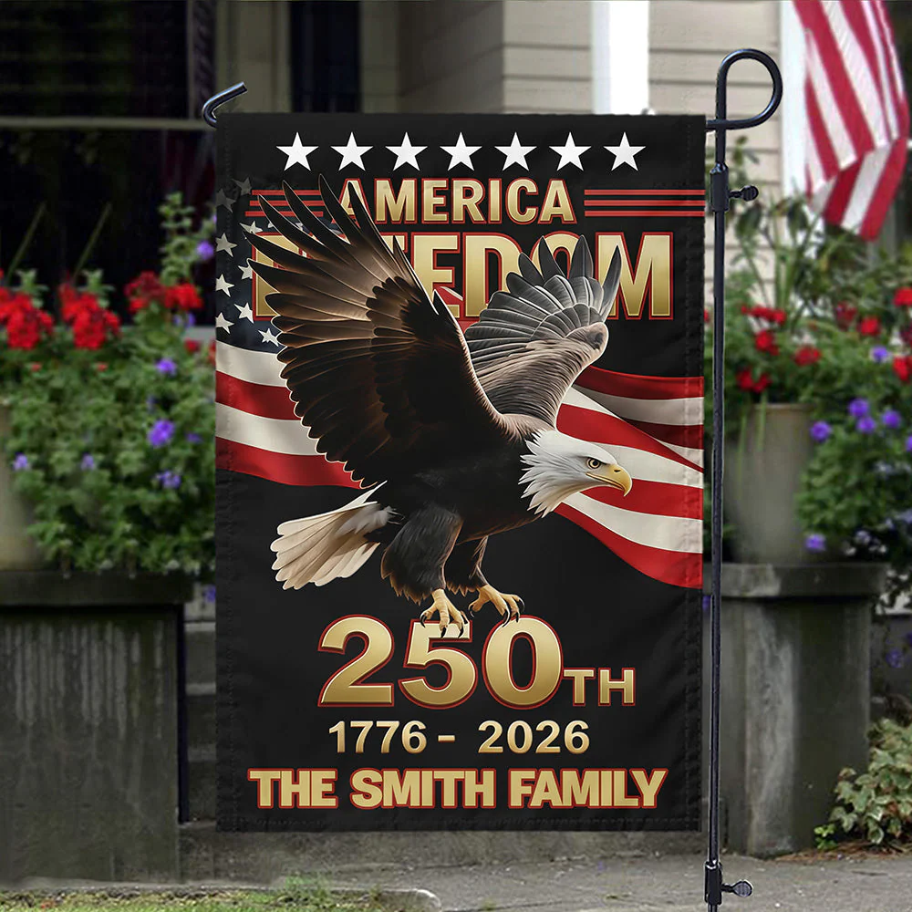 250th U.S. Independence Anniversary - Personalized Flag - Patriotic Gift For Family HN02