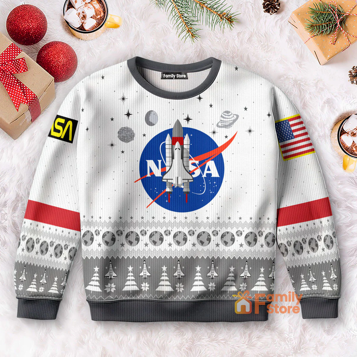 NASA Christmas Edition - Funny Ugly Sweatshirt - Image 4