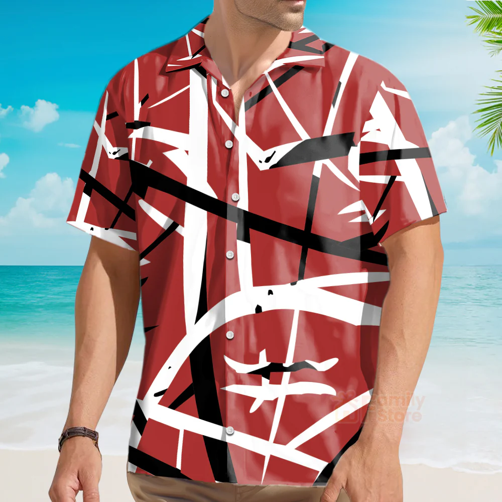 Red Frankenstrat Strings Custom Beach Shirt QT205028Lb - Image 3