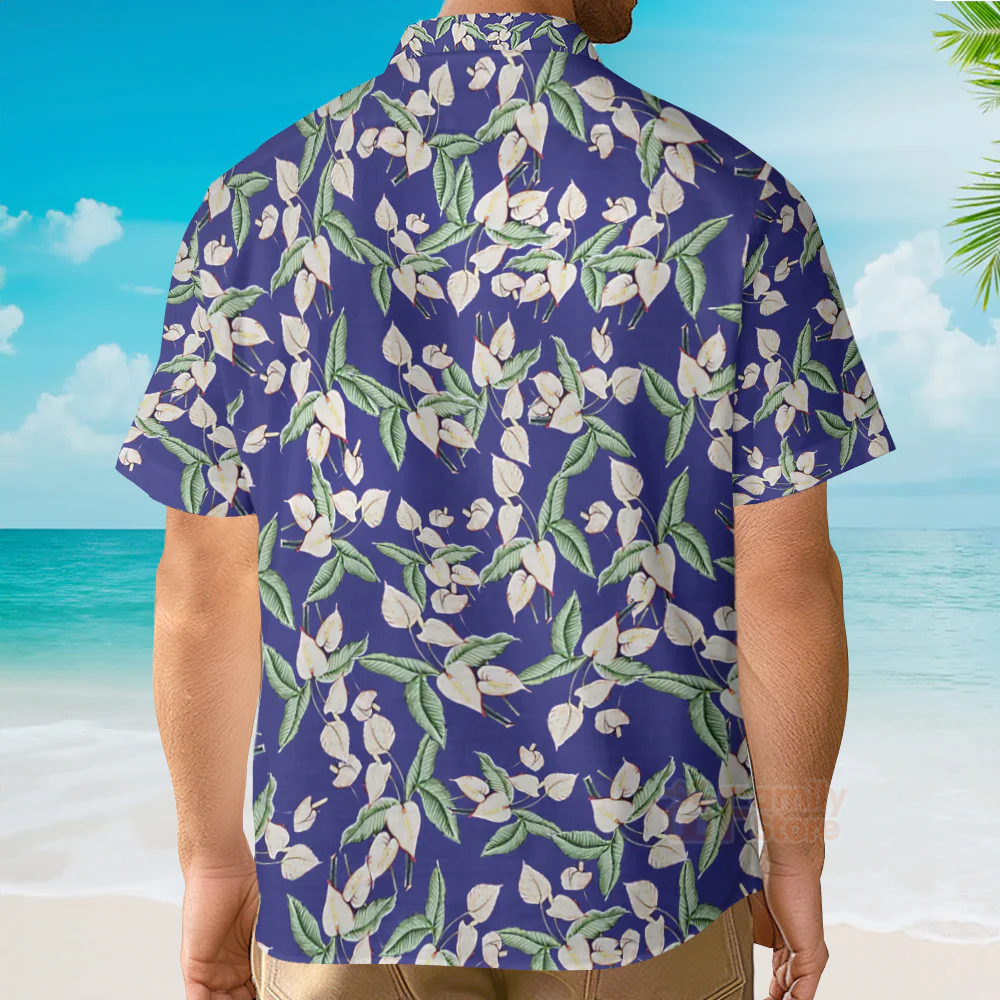 Tom Selleck Magnum Pi Mini Anthurium Blue Costmes - Hawaii Shirt - Image 4