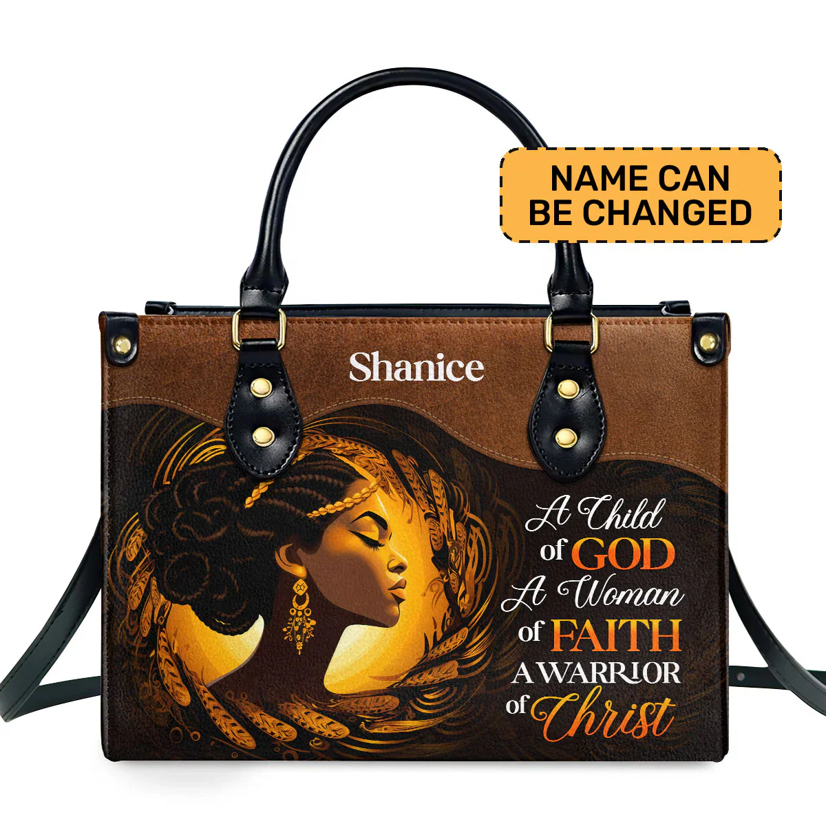 A Child Faith Warrior Of God Tote - Personalized Leather Handbag -  Christian Gift For Women | HD95