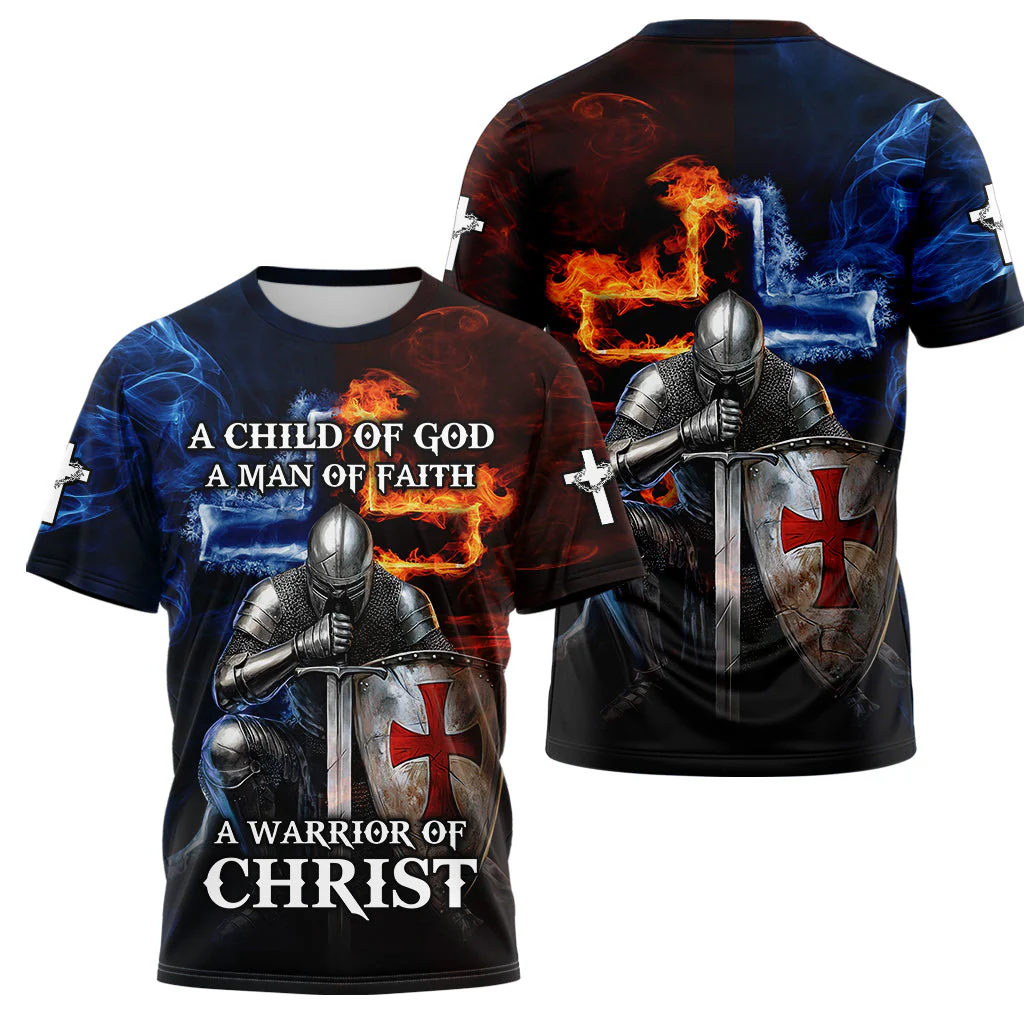 A Child of God A man of Faith 3D TShirt - Image 3