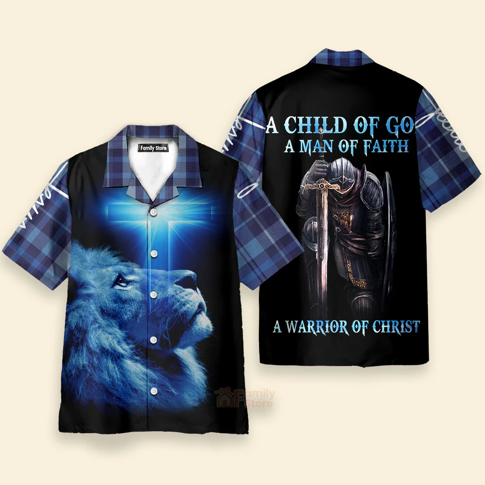 A Child Of God A Man Of Faith Aloha Hawaiian Shirts - PN303012Lb - Image 2