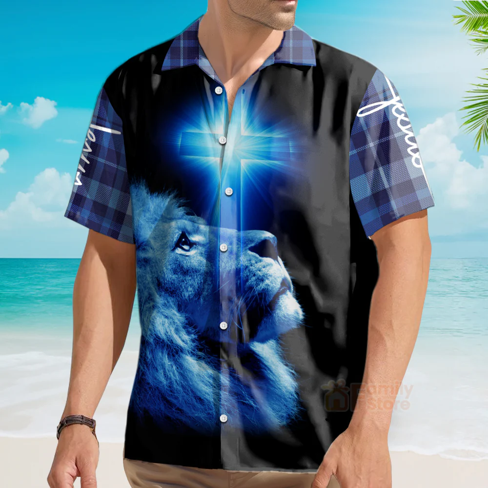 A Child Of God A Man Of Faith Aloha Hawaiian Shirts - PN303012Lb - Image 3