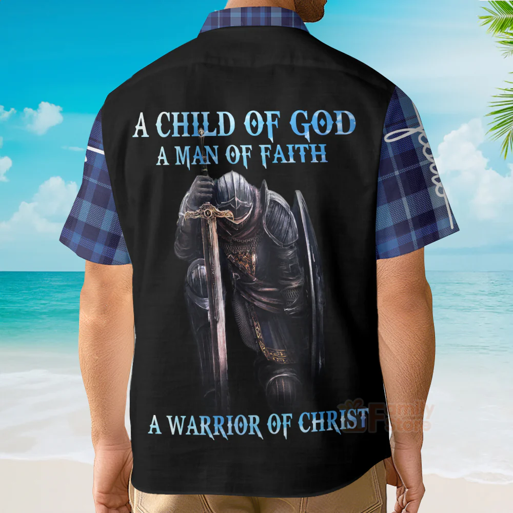 A Child Of God A Man Of Faith Aloha Hawaiian Shirts - PN303012Lb - Image 4