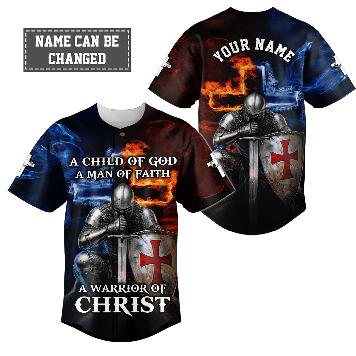 A Child of God A man of Faith Custom Name Baseball Jersey - Christant Gift For Him