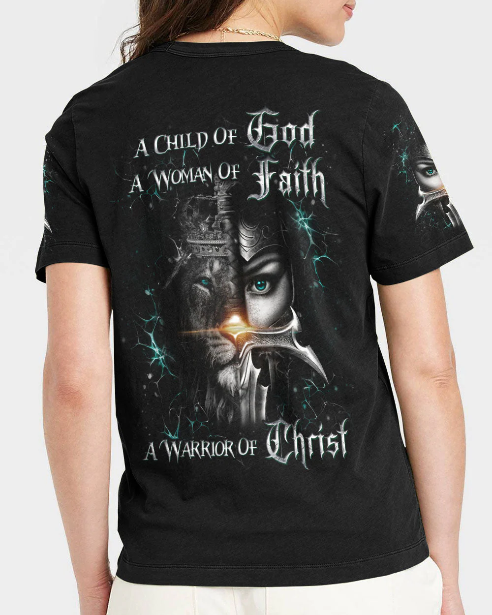 A Child Of God A Woman Of Faith - Women's All Over Print Shirt TD118 - Image 10