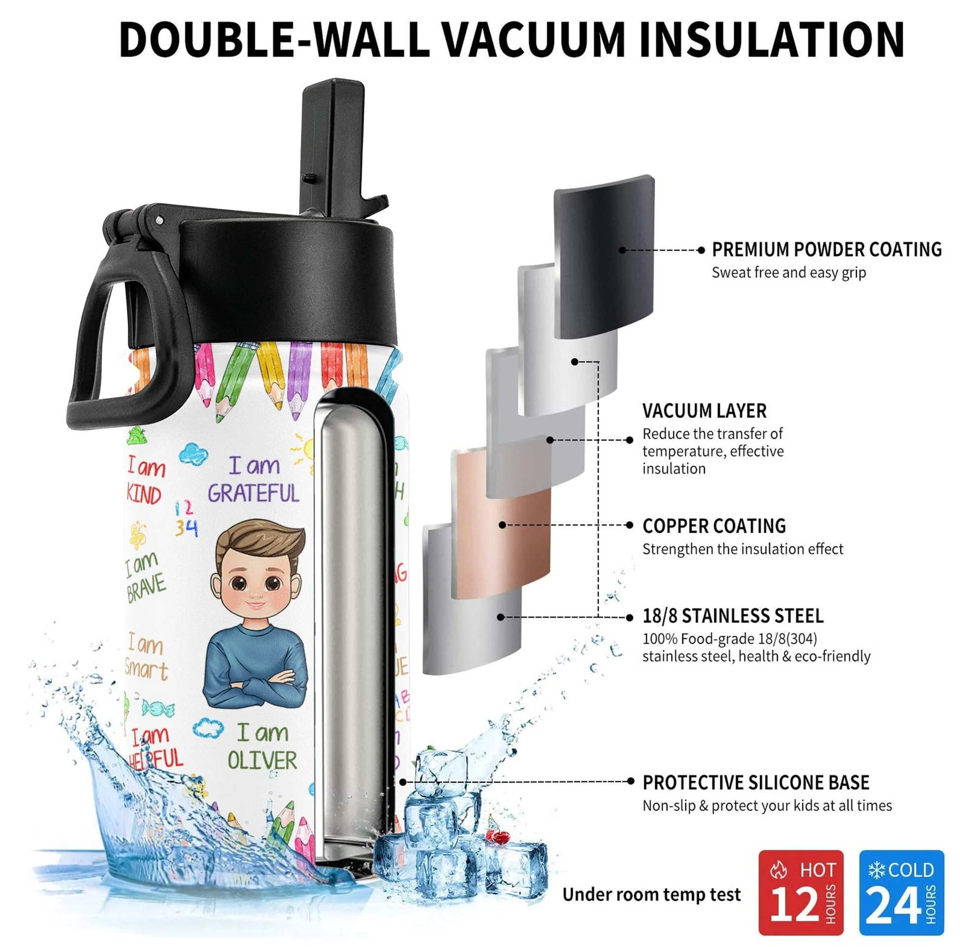 A Child Of God - Personalized Kid Water Bottle - Gift For Kids | GR25 TD118. - Image 7