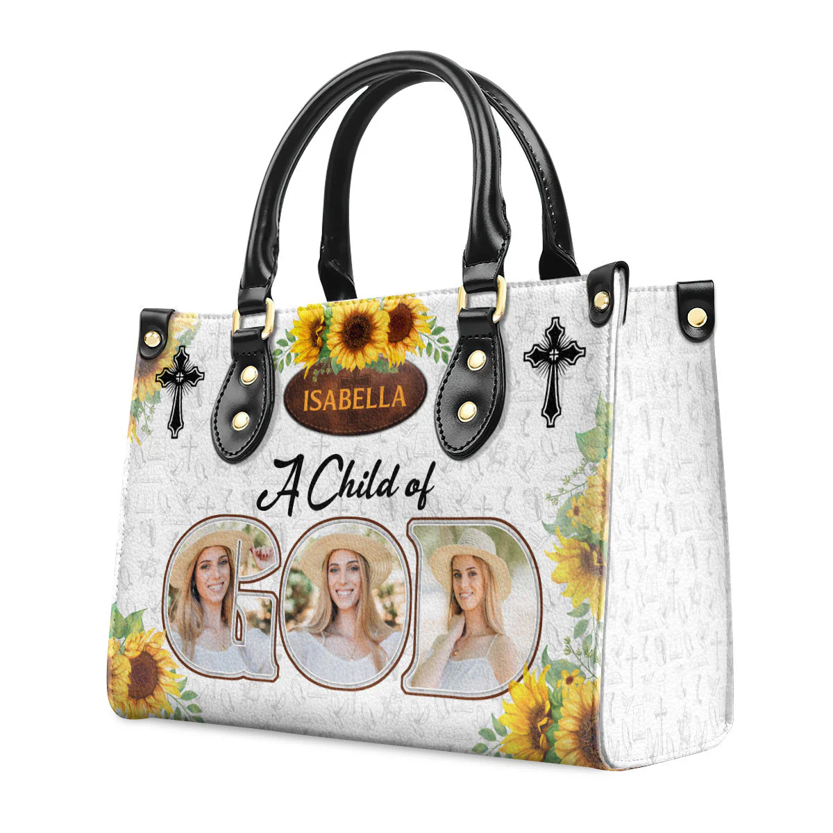 A Child Of God - Scripture Gifts For Women Of God - Personalized Leather Handbag With Handle - AT4080605 - Image 2