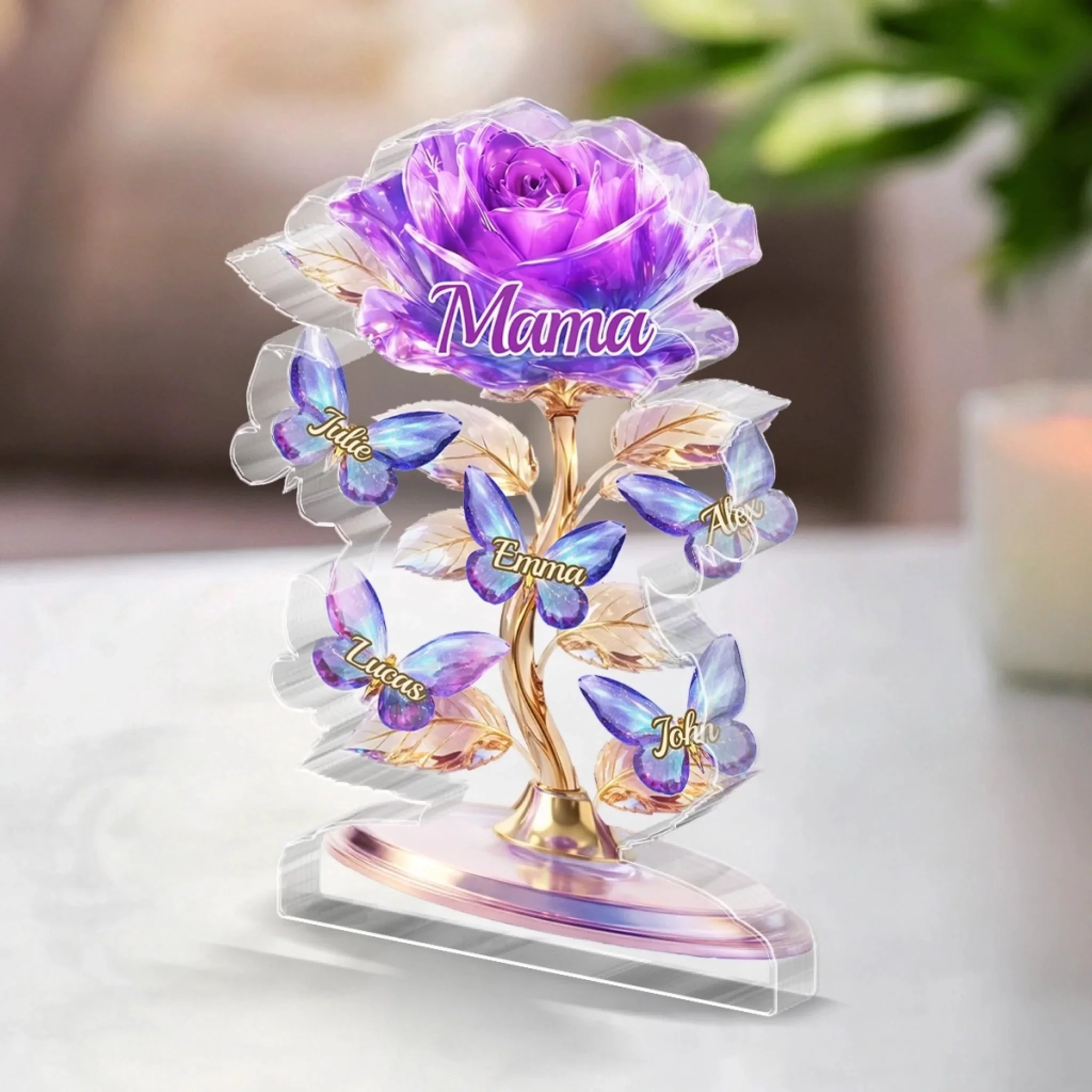 A Crystal Garden Of Love - Personalized Shape Acrylic Plaque - Gift For Mom, Grandma HN02 - Image 2
