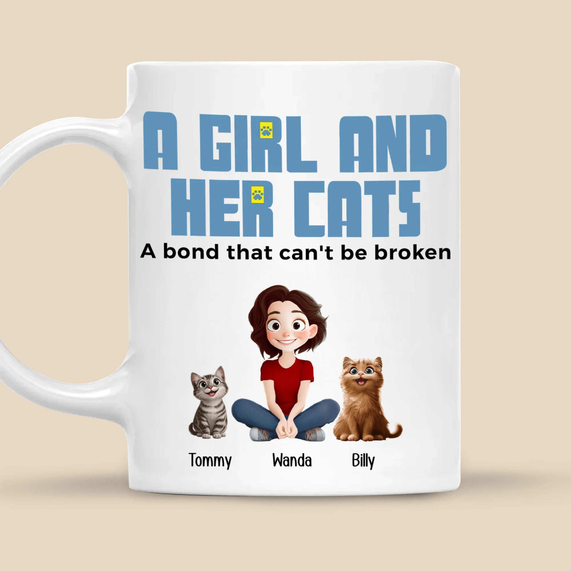 A Girl And Her Cats Cartoon Pet - Personalized Mug - Gift for Pet Owners, Pet Lovers, Cat Mom | CLP15 NH96 - Image 5