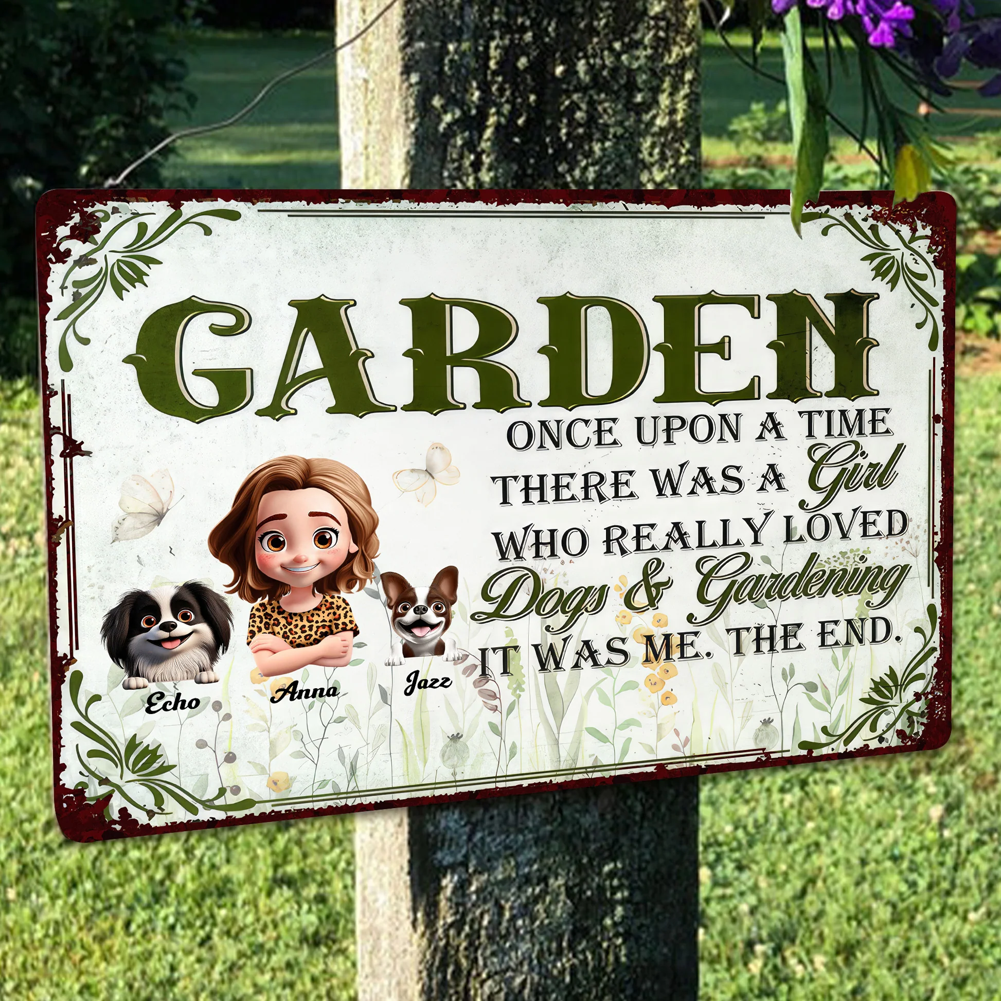 A Girl Who Loves Dog And Gardening - Personalized Metal Sign - Gift For Gardening Lovers, Dog Lovers | CLP16 NA94 - Image 3