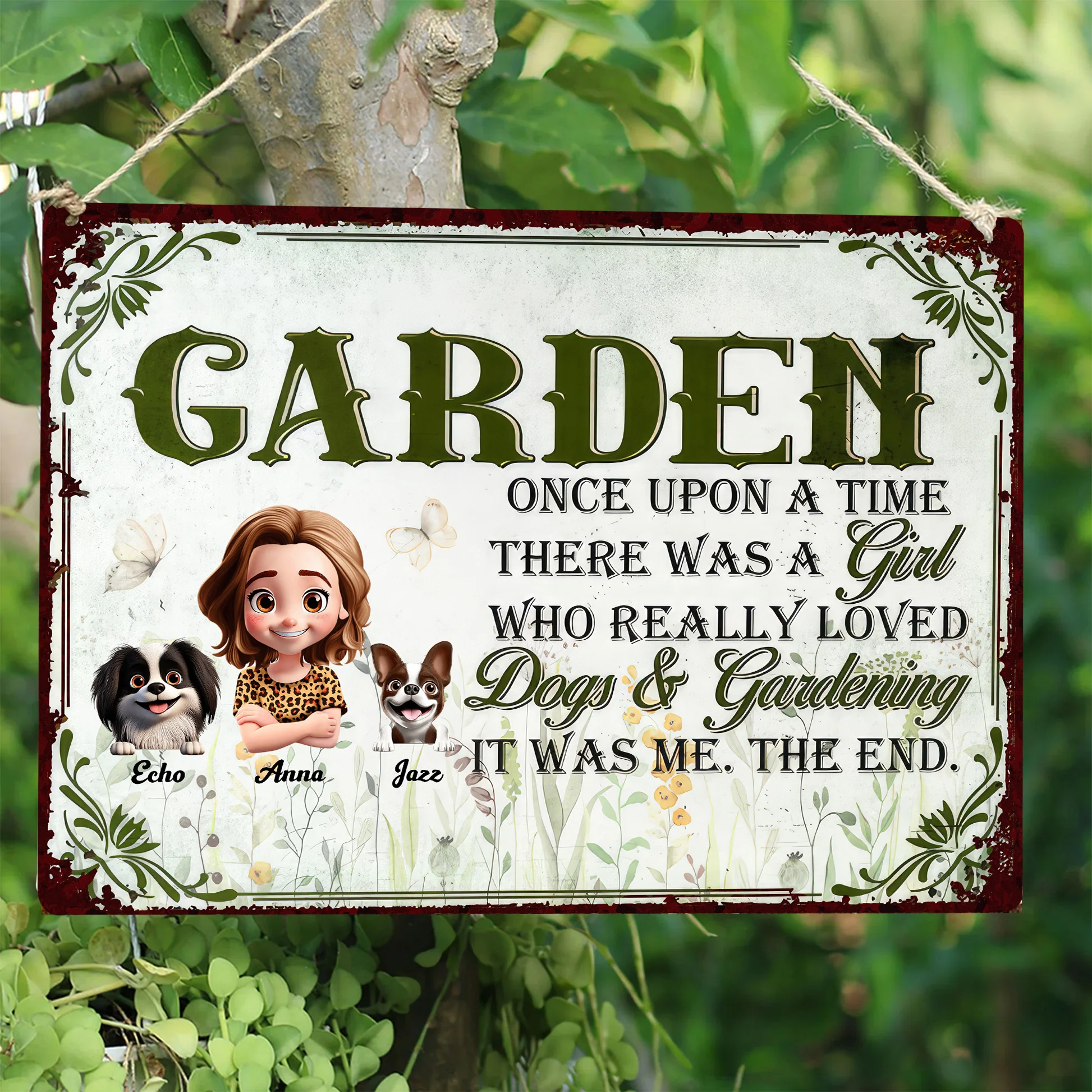 A Girl Who Loves Dog And Gardening - Personalized Metal Sign - Gift For Gardening Lovers, Dog Lovers | CLP16 NA94 - Image 4