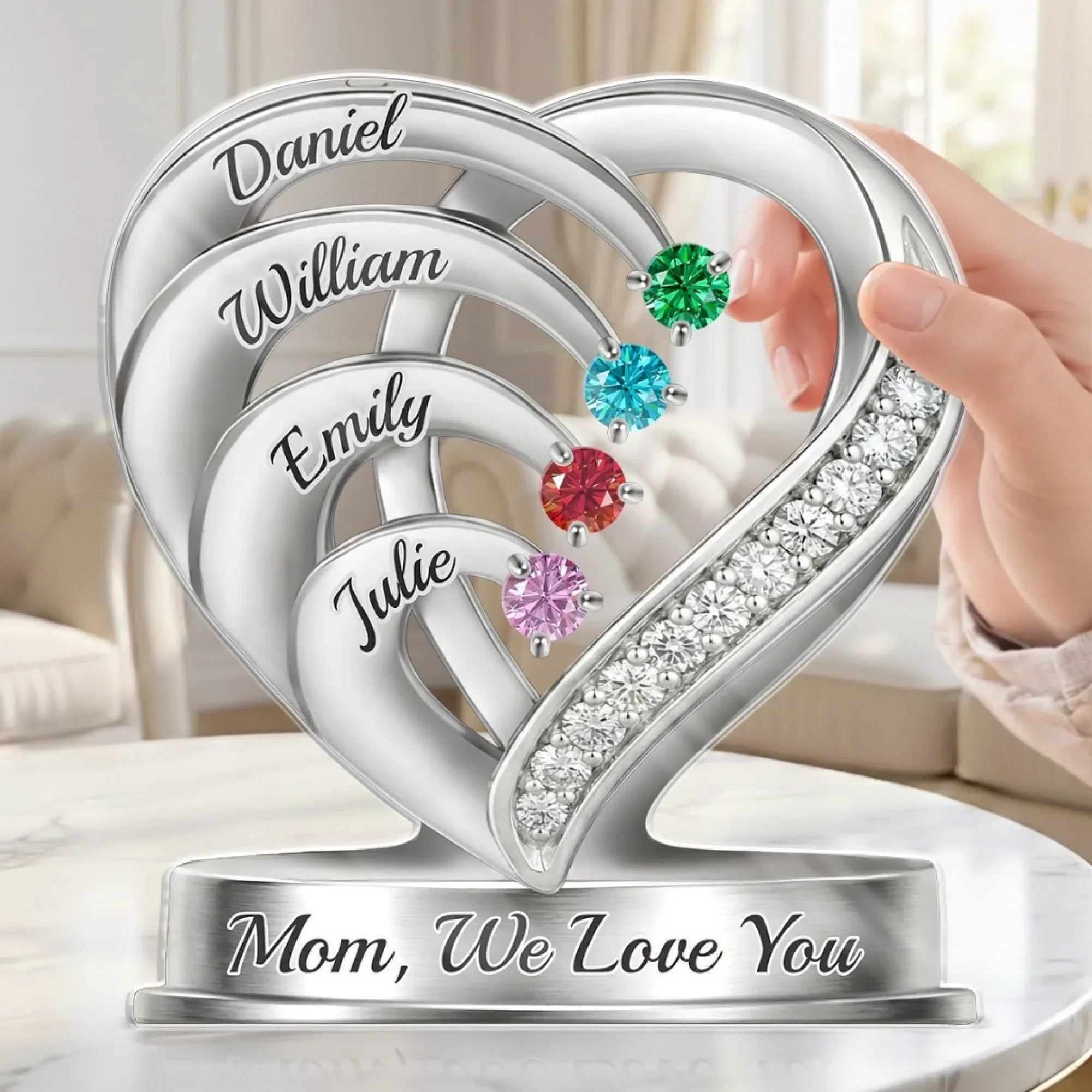 A Heart Full Of Sparkle - Personalized Shape Acrylic Plaque - Gift For Mom, Grandma HN02