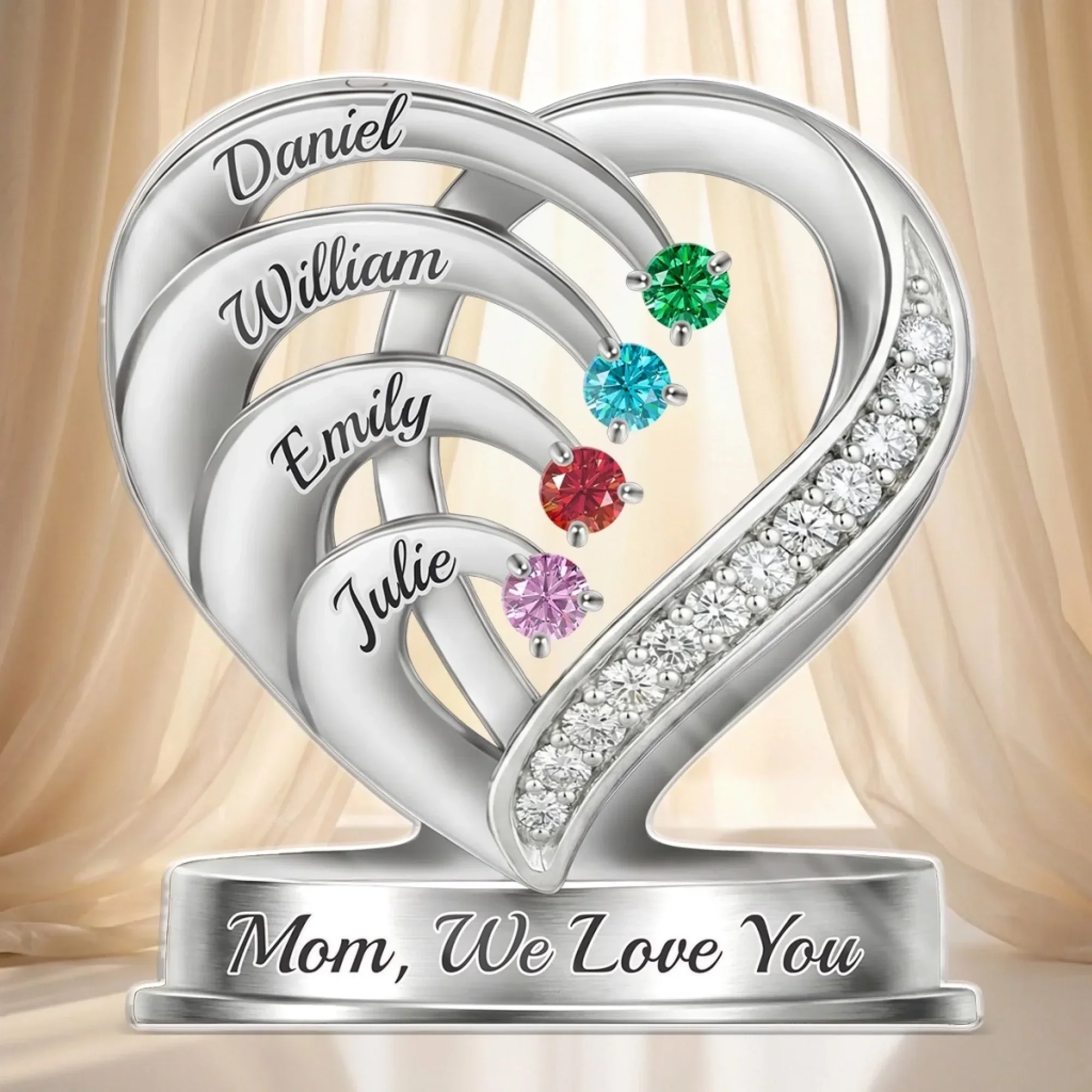 A Heart Full Of Sparkle - Personalized Shape Acrylic Plaque - Gift For Mom, Grandma HN02 - Image 3