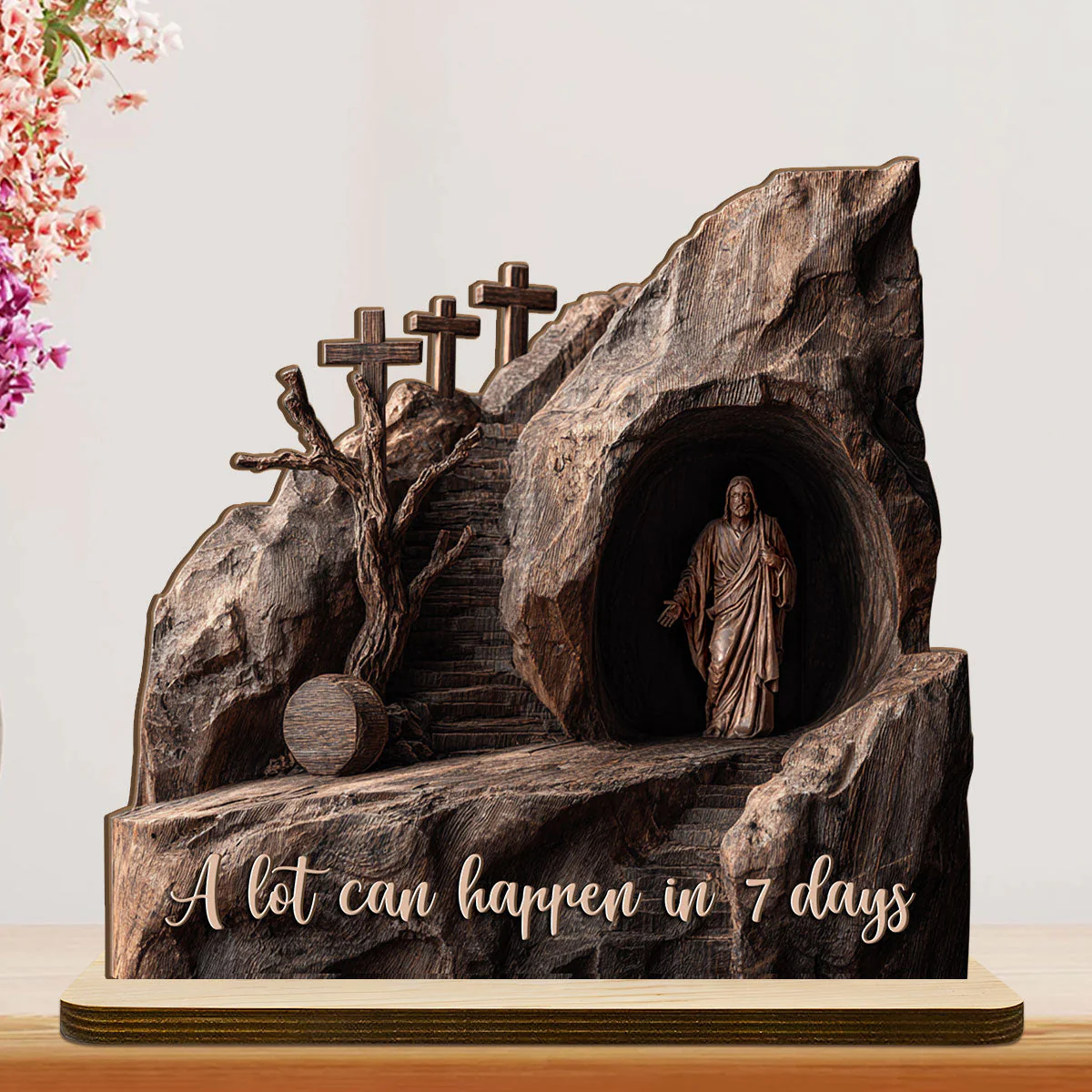 A Lot Can Happen In 7 Days - Shaped Wooden Plaque - Christian Gift For Him BA01 - Image 4