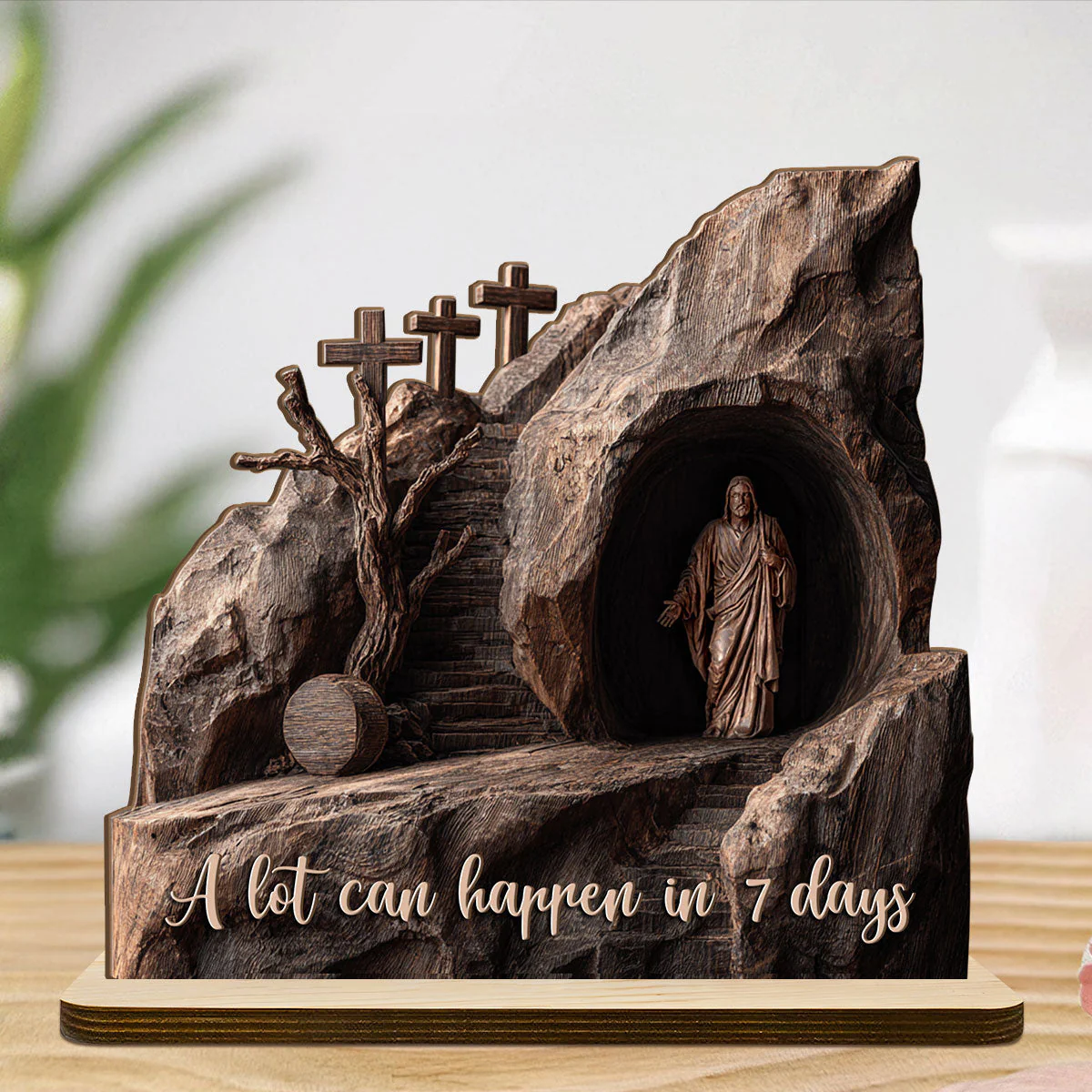 A Lot Can Happen In 7 Days - Shaped Wooden Plaque - Christian Gift For Him BA01 - Image 5
