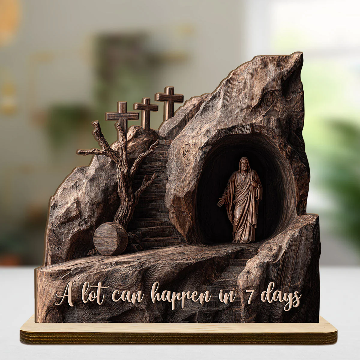 A Lot Can Happen In 7 Days - Shaped Wooden Plaque - Christian Gift For Him BA01 - Image 6