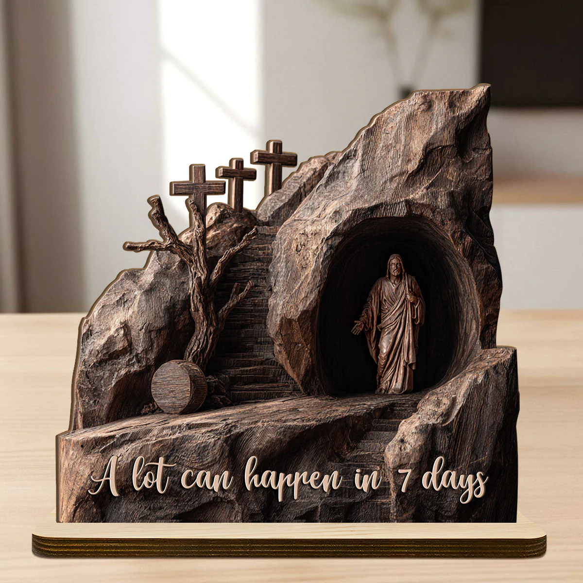 A Lot Can Happen In 7 Days - Shaped Wooden Plaque - Christian Gift For Him BA01 - Image 7
