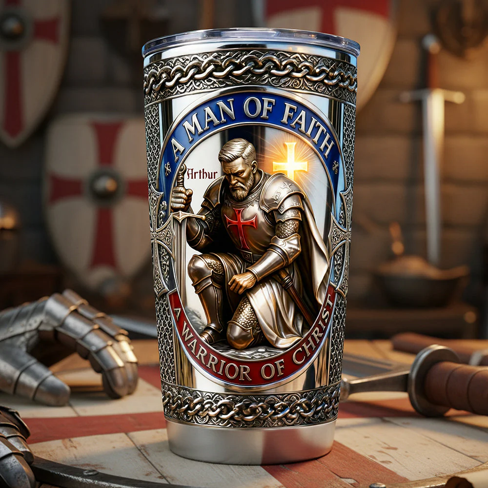 A Man Of Faith - Personalized Tumbler - Gift For Christians, Him HH01 - Image 2