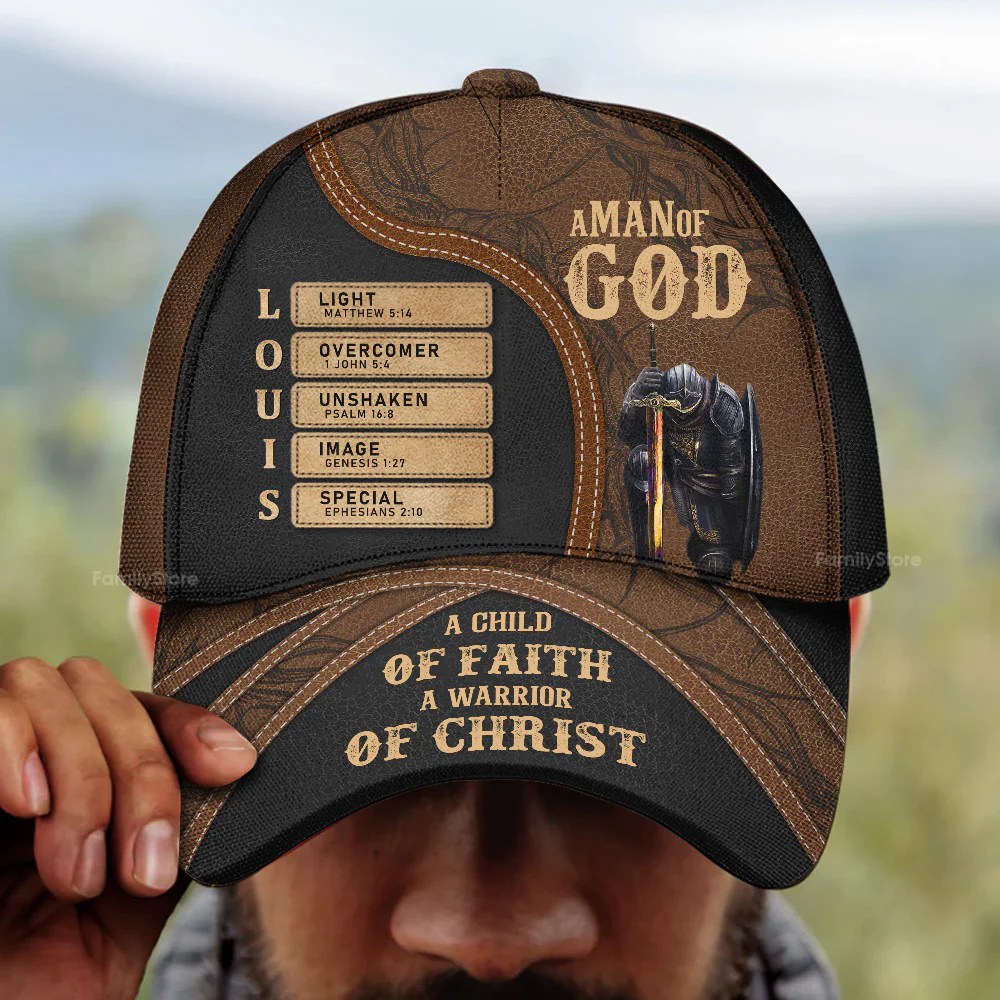 A Man Of God - Personalized Classic Cap - Image 3