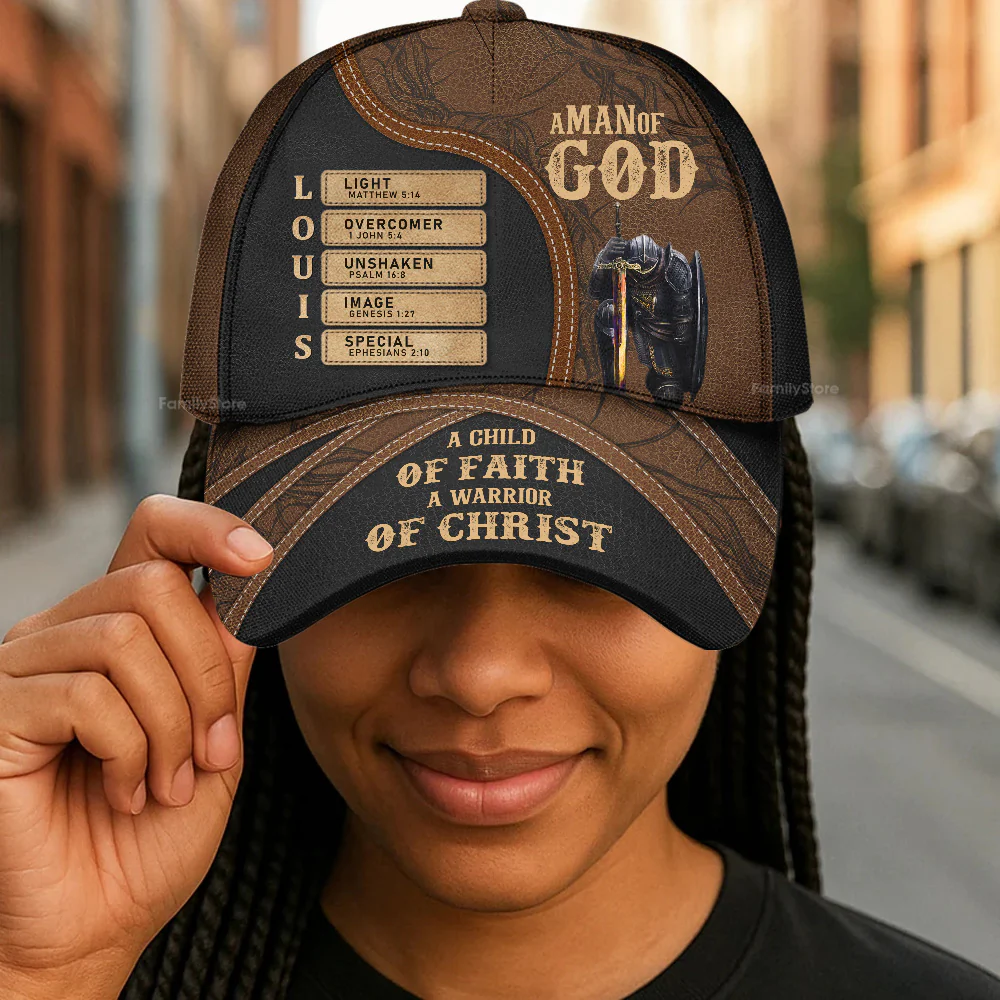 A Man Of God - Personalized Classic Cap - Image 4