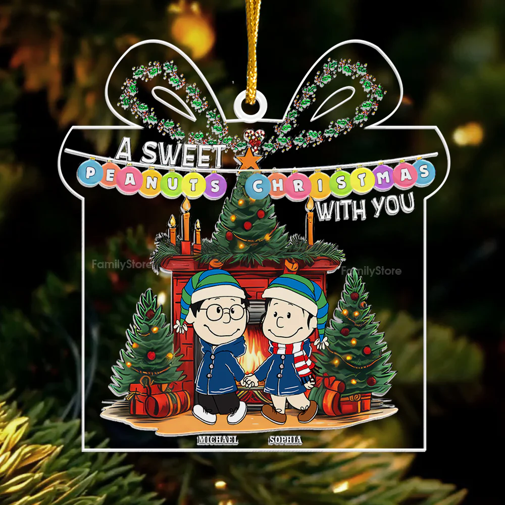 A Sweet Peanut Christmas With You - Personalized Acrylic Ornament - Gift For Couple, Husband Wife - CL43 NH96 - Image 4