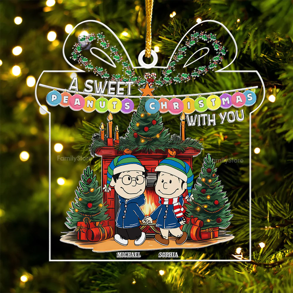 A Sweet Peanut Christmas With You - Personalized Acrylic Ornament - Gift For Couple, Husband Wife - CL43 NH96 - Image 5