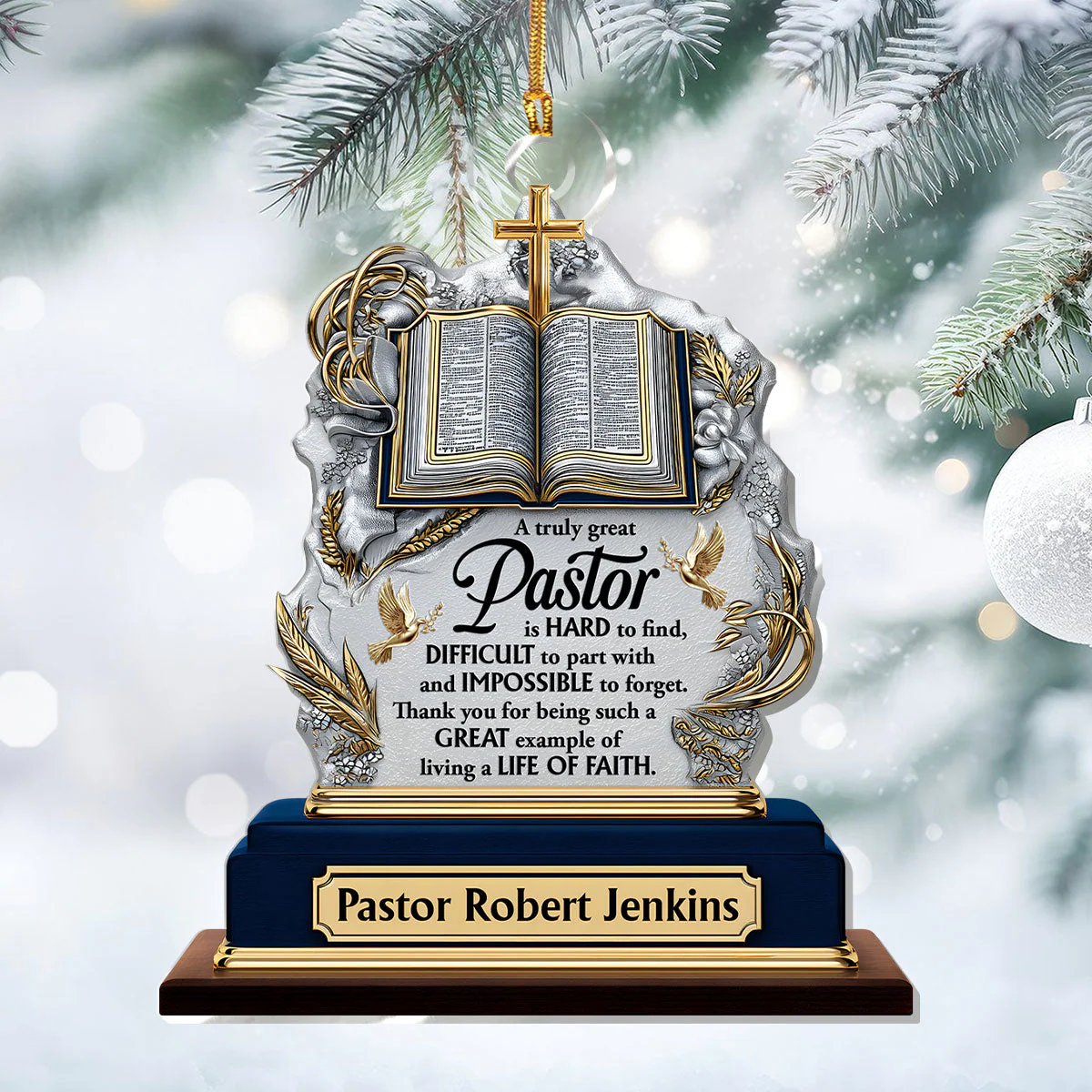 A Truly Great Pastor - Personalized Acrylic Ornament TD118