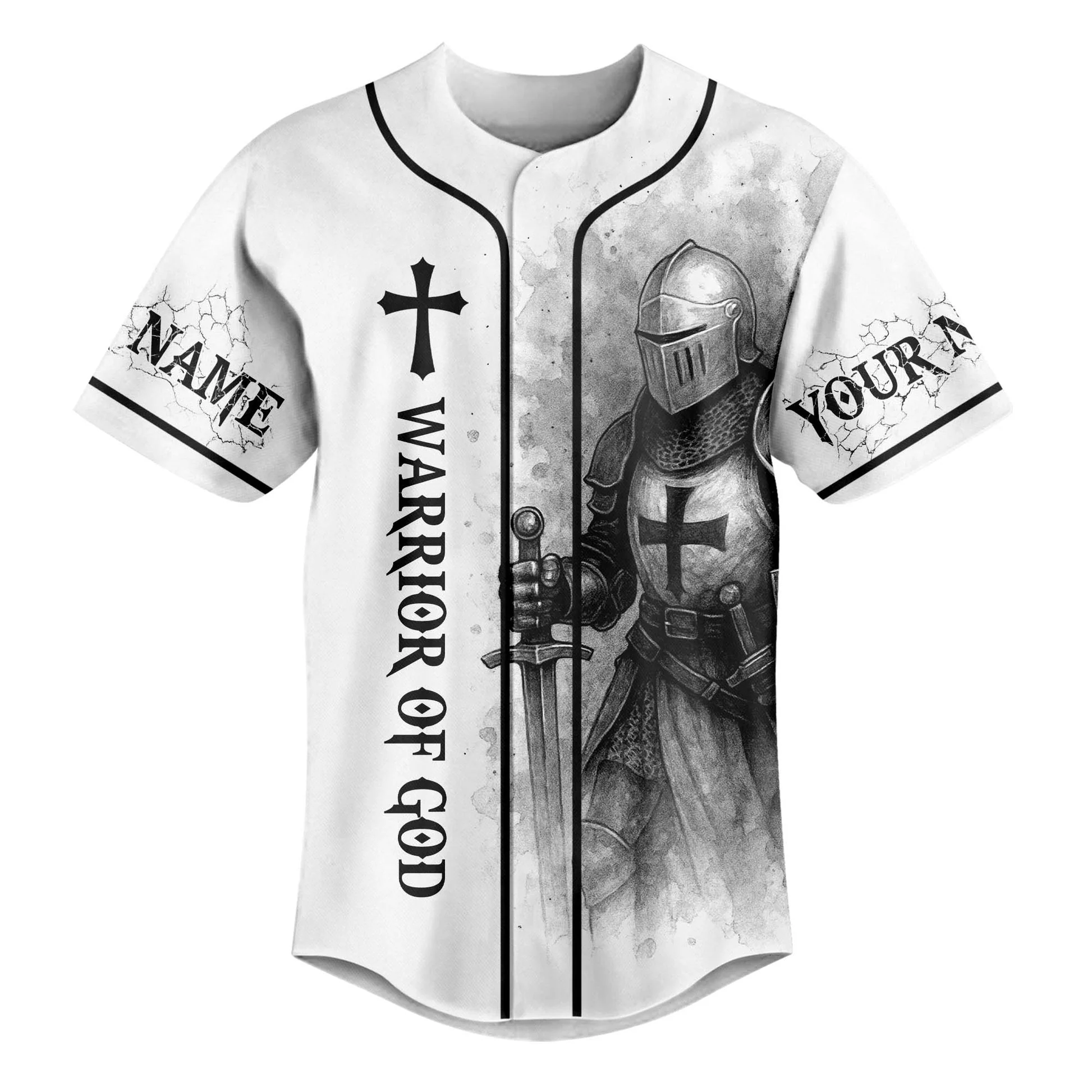 A Warrior Of Christ Custom Name Baseball Jersey - Christant Gift For Him - Image 2