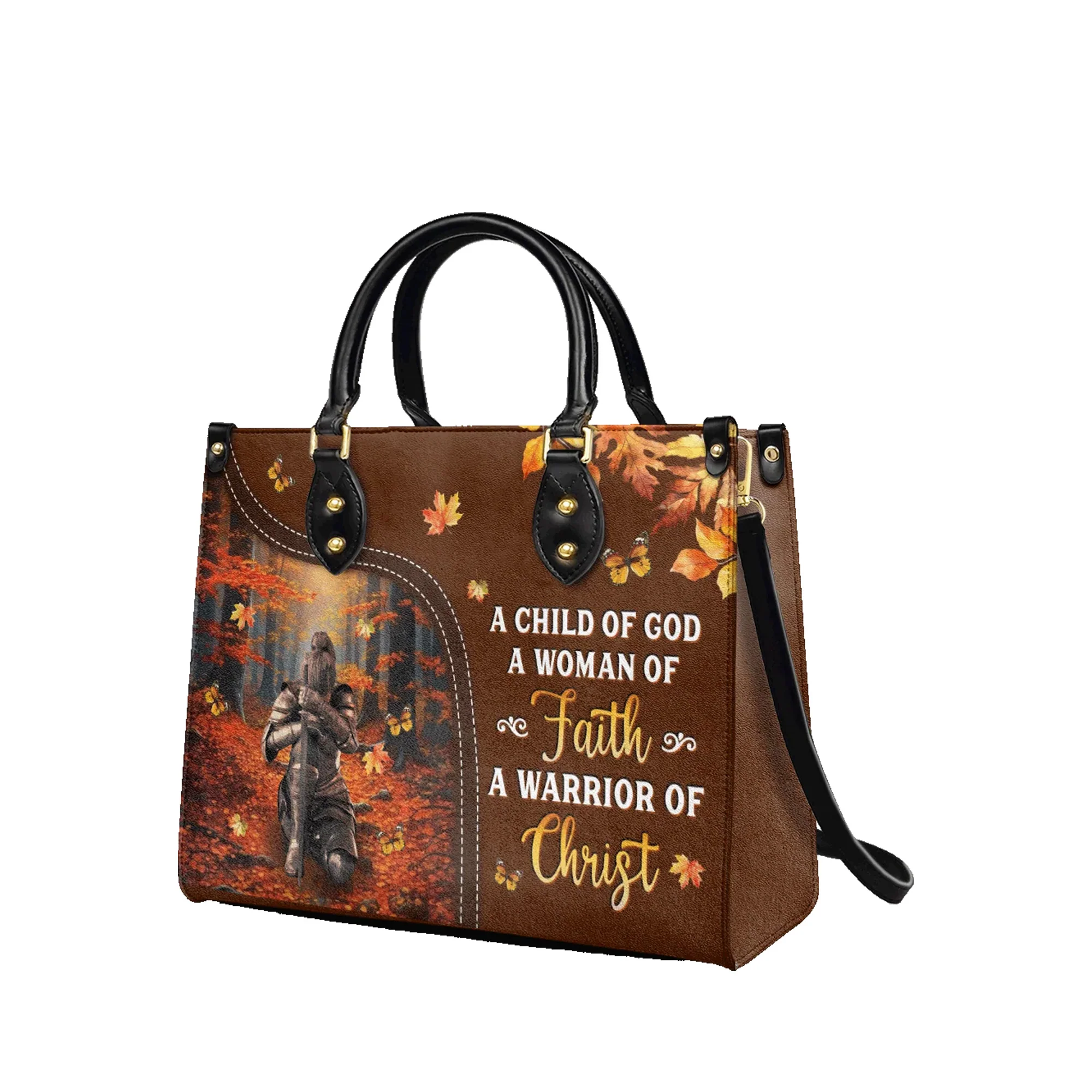 A Warrior Of Christ Faith & Strength - Christian Leather Handbag - Image 2