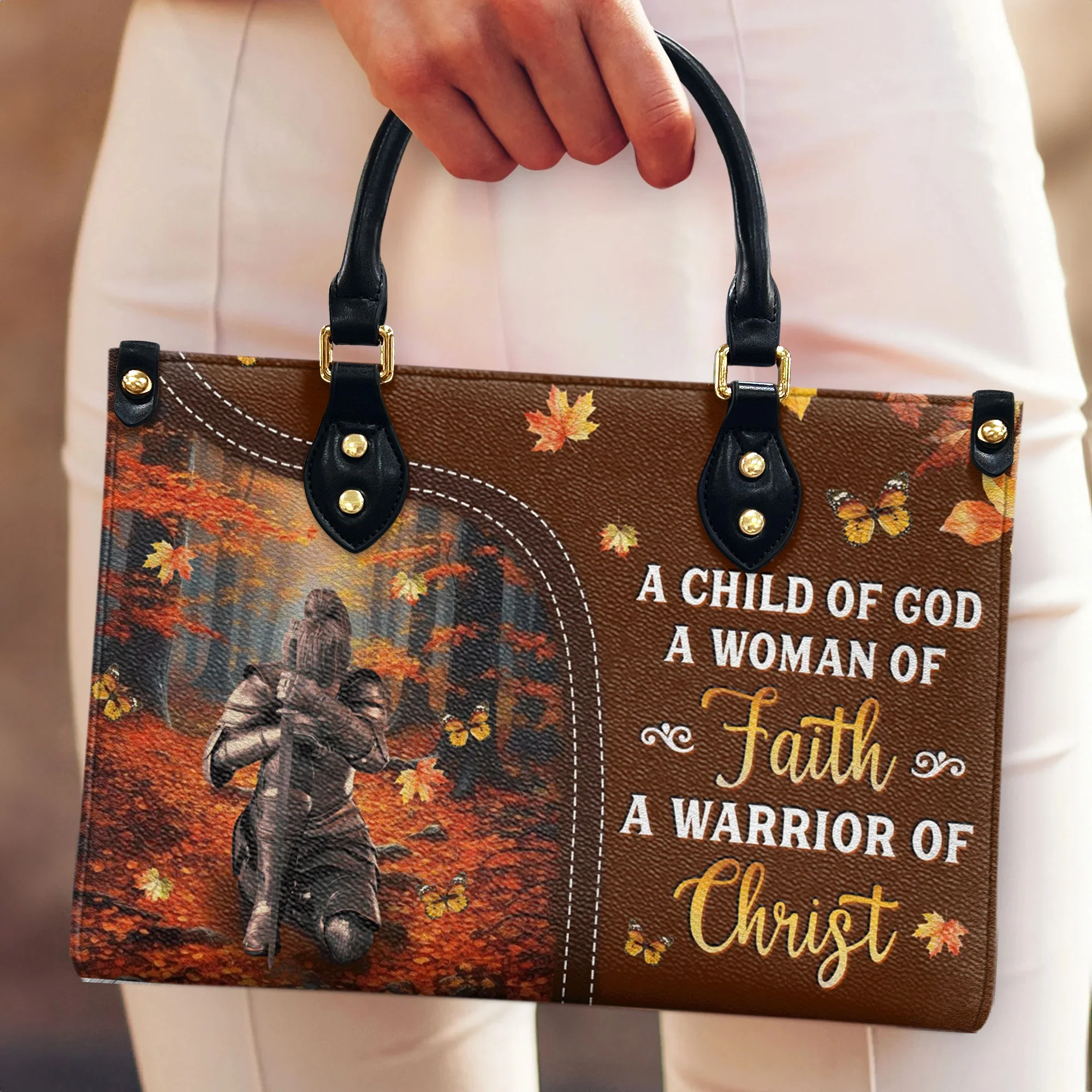 A Warrior Of Christ Faith & Strength - Christian Leather Handbag - Image 5
